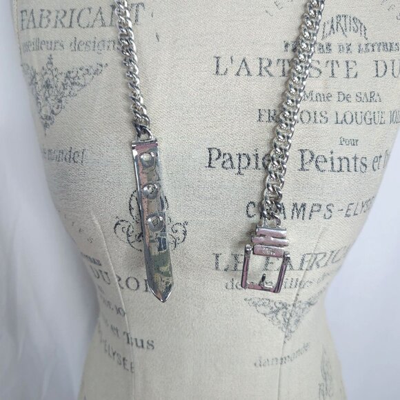 Vintage Ralph Lauren Chain Belt Small Silver Metal - Picture 9 of 9